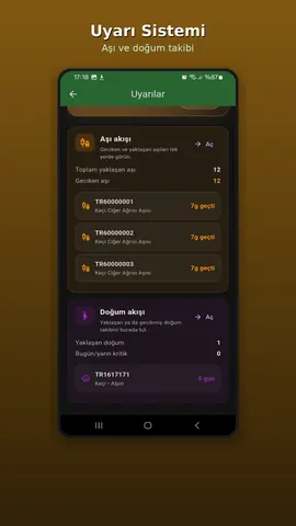 Aşı ve doğum odaklı uyarı sistemi